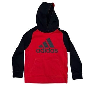 Adidas Boy’s Red and Black Hooded Sweatshirt Size Medium (10/12)